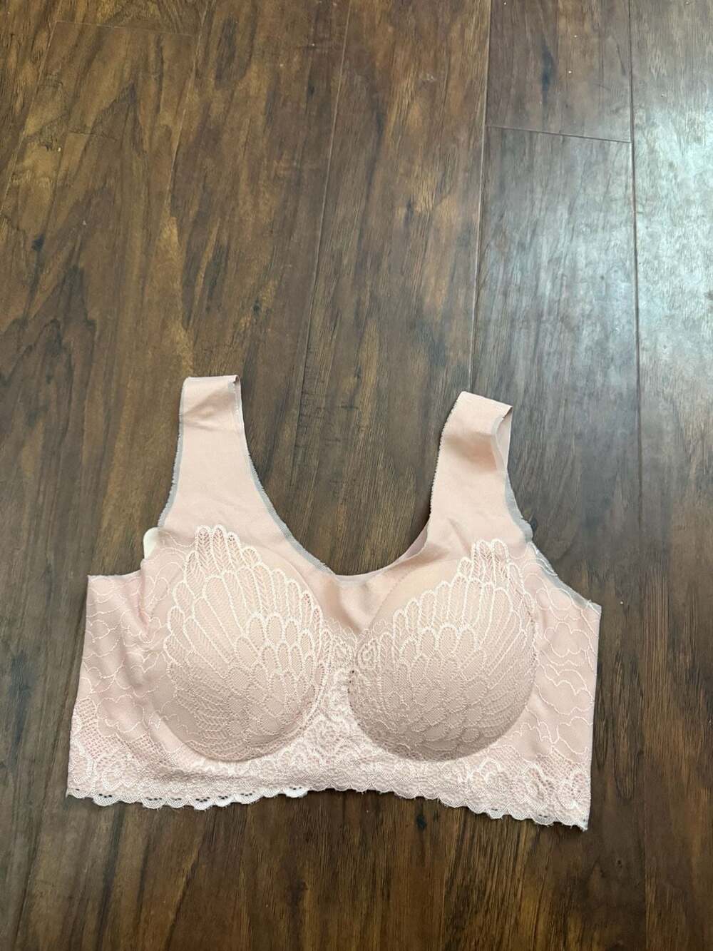 Unbranded Seamless Wireless Lace Bralette Size XL Pink